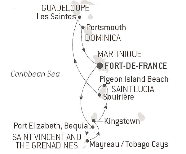Pearls of the Caribbean Itinerary Map